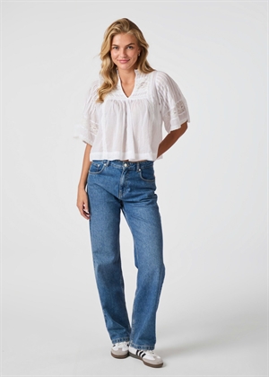 Siama s voile bluse White Neo Noir 